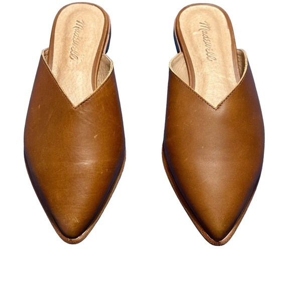 Madewell The Emilia Mule in Leather Size 8 Warm Coffee Slides Flats EUC Sold Out - Picture 3 of 8